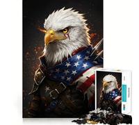 Puzzle American Eagle Warrior 1000 pièces Entraînement Mental Amusant Pièces nettes et sans bavures Activité captivante pour des soirées tranquilles (50x75cm)