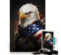 Puzzle American Eagle Warrior 1000 pièces pour Adultes,entraînement cérébral Amusant,pièces Robustes et aux découpes nettes,activité apaisante pour Une Pause mentale (38x52cm)
