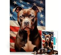 Puzzle American Pit Bull Terrier 1000 pièces Jeu de mémoire Découpe Laser de qualité supérieure Activité captivante pour des soirées tranquilles (38x26cm)