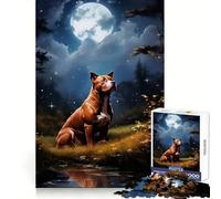 Puzzle American Pit Bull Terrier 1000 pièces pour Adolescents, entraînement de la réflexion, Plaisir Facile, découpe Uniforme, Cadeau de Noël Chic (38x26cm)