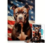 Puzzle American Pit Bull Terrier pour Adultes,1000 pièces,pour stimuler la Concentration et créer des Liens (50x75cm)