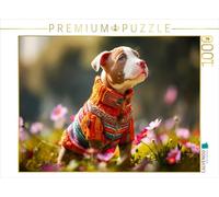 Puzzle · American Pit Bull Welpe | Adorable bébé en été · 1000 pièces · Format assemblé 64 × 48 cm · CALVENDO Puzzle