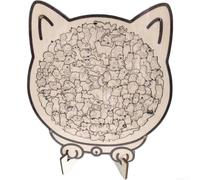 Puzzle amoureux des chats de 135 pièces en forme de bois - Puzzle pour | Silhouette de chat fantaisie, 135 coupes précises, bois naturel, pièce maîtresse unique, pour les amateurs