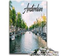 Puzzle Amsterdam 2000 pièces pour Adultes et Adolescents, Anti-Stress, Vacances à la Maison, Passe-Temps, Amour Entre Couples, 2000 pièces (70x100cm)