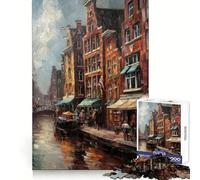 Puzzle Amsterdam Pays-Bas 1000 pièces pour Adolescents, développement de la capacité d'analyse, évasion sereine, Assemblage serré, Cadeau de Vacances (50x75cm)