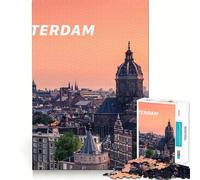 Puzzle Amsterdam pour Adultes,1000 pièces,Jeu de Stimulation mentale,découpe Laser de qualité supérieure,activité relaxante en Groupe à l'intérieur (50x75cm)