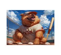 Puzzle amusant Chow Chow Dog pour adultes - 500 pièces - Puzzle en bois avec chiot - Décorations imprimées pour fête de divertissement