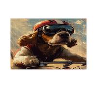 Puzzle amusant de 1 000 pièces en bois avec cocker américain pour adultes - Pour cyclisme, sport, chiot - Motif animal de compagnie cool et amusant - Décoration pour divertissement à domicile