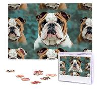 Puzzle amusant de bouledogue anglais de 1 000 pièces avec sac de rangement - Puzzle photo stimulant pour décoration d'intérieur familiale (74,9 x 50 cm)