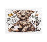 Puzzle amusant de chien Lakeland Terrier pour adultes de 1 000 pièces - Puzzles en bois pour sports de football - Décorations imprimées pour animaux de compagnie - Décorations imprimées pour fête de