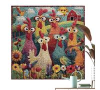 Puzzle Amusant de Poules,Casse-Tête Coloré avec Un Coq et des Tournesols - Puzzle 1000 Pièces sur Le Thème de la Ferme,Destiné Aux Débutants Amateurs d'art Et À