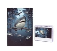 Puzzle amusant de requins pour adultes de 1000 pièces - Puzzle en bois à partir de photos - Puzzle stimulant parfait pour les soirées de jeux, la décoration de la maison, cadeau pour les vacances et