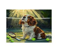 Puzzle amusant en bois pour adultes - 500 pièces - Puzzle en bois pour sports de tennis - Motif animal de compagnie mignon et amusant pour divertissement à domicile