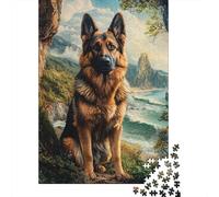 Puzzle Amusant en Carton de qualité supérieure représentant des bergers allemands, idéal pour Les Cadeaux de Noël des garçons et des Filles, 1 000 pièces (75 x 50 cm)