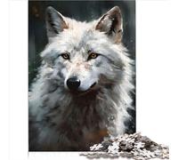 Puzzle Amusant en Famille par Direwolf Portrait Peinture 1000 pièces Puzzle Premium 100% Planche recyclée Adultes Puzzles Cadeaux Collection d'artistes Beaux-Arts （26x38 cm）