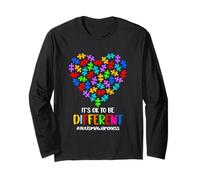 Puzzle Amusant en Forme de cœur avec Inscription « It's Ok to Be Different » Manche Longue