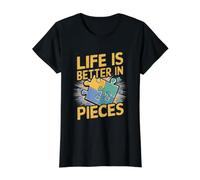 Puzzle Amusant Life is Better in Pieces T-Shirt Graphique avec Valeur
