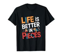 Puzzle Amusant Life is Better in Puzzle Pieces T-Shirt Graphique avec Valeur