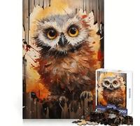 Puzzle Amusant pour Adultes Bébé Hibou 1000 pièces - Réflexion Critique - Évasion sereine - Bords Uniformes - Cadeau Festif (38x52cm)