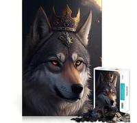 Puzzle Amusant Wolf King 1000 pièces Stimule la Concentration Technologie de découpe Laser avancée Jeu de réflexion idéal pour Les Voyages (38x26cm)