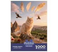 Puzzle Anatolien 1000 Pièces en Carton pour Adultes Jeu D’activité Intérieure Puzzles Chat Piliers Roche Cadeau Adulte Home Decor 70x50cm/1000pcs