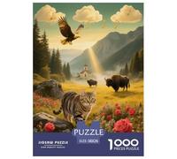 Puzzle Anatolien 1000 Pièces en Carton pour Adultes Jeu ÉduChatif Jeu De Défi Casse-tête Chat Buffle Herbe Idée Cadeau Décoration Intérieure 38x26cm/1000pcs