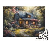 Puzzle Ancien Cottage Anglais pour Adultes,38x26cm/1000pcs,Jeu Éducatif,décoration De La Maison,Ambiance Romantique