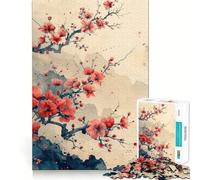 Puzzle Ancien de 1000 pièces Fleurs Rouges pour Adultes, Jeu de réflexion, Passe-Temps la Maison, Bords Nets, Joli Cadeau (38x52cm)