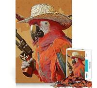 Puzzle Ancien de 1000 pièces Perroquet et Pistolet pour Adolescents Un Cadeau élégant pour développer la mémoire, se détendre et s'amuser (50x75cm)