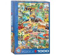 Puzzle 1000 pièces - Collage de voyage vintage