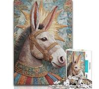 Puzzle Âne 1000 pièces pour Adultes, Jouets éducatifs et éducatifs, Jeux familiaux avec Affiche et fiche de Questions-réponses Assorties 38x26cm
