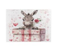 Puzzle âne pour homme et femme, 500 pièces, cadeau amusant pour la Saint-Valentin, cadeau de fête animale, décoration d'intérieur