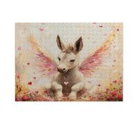 Puzzle âne pour homme et femme, 500 pièces, casse-tête vintage pour la Saint-Valentin, fête animale, cadeau de fête familiale, décoration d'intérieur