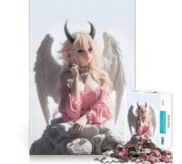 Puzzle Ange à Cornes de Diable pour Adolescents 1000 Pièces Jeu de Réflexion Amusant et Simple Passer des Heures Libre (50x75cm)