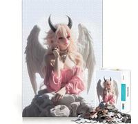 Puzzle Ange à Cornes de Diable pour Adolescents 1000 Pièces Jeu de Réflexion Amusant et Simple Passer des Heures Libre (38x26cm)