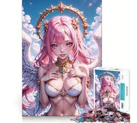 Puzzle Ange aux Cheveux Roses 1000 pièces Jeu de réflexion Pièces précises et sans Couture Activité familiale Amusante (38x52cm)