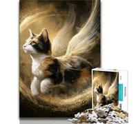 Puzzle Ange Chat pour Adolescents 1000 pièces, Jouet éducatif intellectuel décompressant, Superbes Cadeaux et Jouets 50x75cm