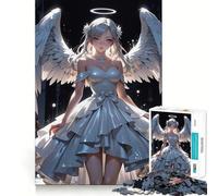 Puzzle Ange en Robe Blanche 1000 pièces pour Adultes Jeu de mémoire Amusant Découpe Experte Activité relaxante à Faire en Groupe à l'intérieur (50x75cm)