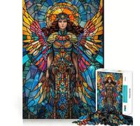 Puzzle Ange en Vitrail 1000 Pièces pour Adolescents Jeu Mental Anti-Anxiété Découpe Premium Cadeau Élégant 38x26cm