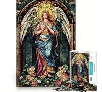 Puzzle Ange en vitrail pour Adultes, 1000 pièces, Jeu d'exercice Mental, Relaxation, pour Les vœux du Père Noël 38x52cm