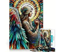 Puzzle Ange en Vitrail pour Adultes 1000 Pièces Smart Reason Toy Group Joy Smooth Edge Fine Art Piece 38x52cm