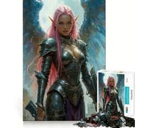 Puzzle Ange Guerrier aux Cheveux Roses 1000 Pièces Jeu de Logique et de Réflexion Découpe Expert Artisanat d'Expert Exercice Mental Calme à la Maison (50x75cm)