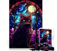 Puzzle Anggora Chat Abstrait pour Adolescents 1000 Pièces Stimule la Mémoire Se Détend Facilement pour Les Fêtes (38x26cm)