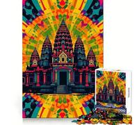 Puzzle Angkor Wat 1000 pièces, Art psychédélique, pour Adolescents, logique, Jeu Silencieux, Bords Nets, Cadeau Festif (38x52cm)