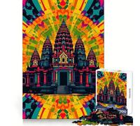 Puzzle Angkor Wat Art psychédélique pour Adolescents, 1000 pièces, idéal pour stimuler la mémoire et se détendre, Cadeau Parfait pour Les fêtes (50x75cm)