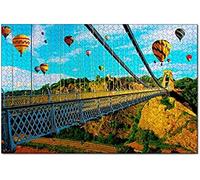 Puzzle Angleterre Ballon Pont Suspendu de Clifton Bristol Puzzle 200 pièces pour Adultes et Famille Cadeau de Voyage en Bois Souvenir 35 x 25 cm