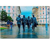 Puzzle Angleterre The Beatles Memorial Liverpool Puzzle 100 pièces pour Adultes et Famille Cadeau de Voyage Souvenir 45,5x35,5CM