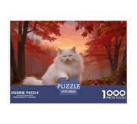 Puzzle Angora Turc 1000 Pièces pour Adultes Et Enfants, Jeu en Famille, Jeu ÉduChatif, Casse-tête Forêt Érable, DéCoration, Idée Cadeau 38x26cm/1000pcs