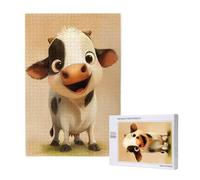 Puzzle Animal 300 Pièces Adultes, Puzzles Classiques Art Bœuf avec Boîte d'emballage et Photos de Référence, Relaxation/Soulagement du Stress/Jeux Amusants, DIY Creatif Cadeau pour Femme 2T-1956