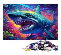 Puzzle Animal Art Requin 1000 pièces Puzzles impossibles pour Adultes Idéal pour Les Adolescents et Les collectionneurs, Cadeau de Voyage, Activité familiale 50x75cm / 19,68x29,52 Pouces